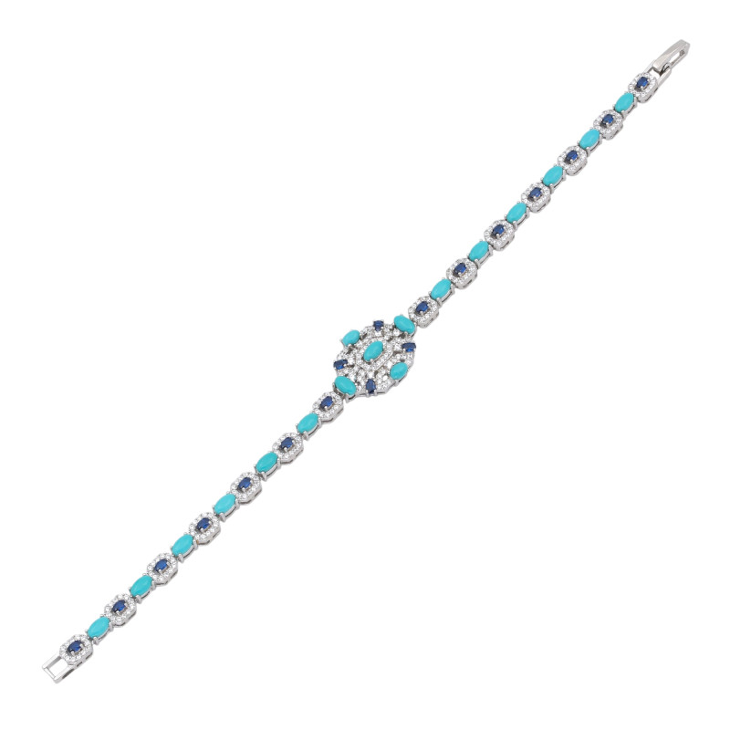 Браслет из серебра с бирюзой