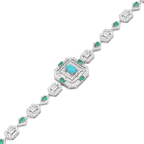 Серебряный браслет с бирюзой