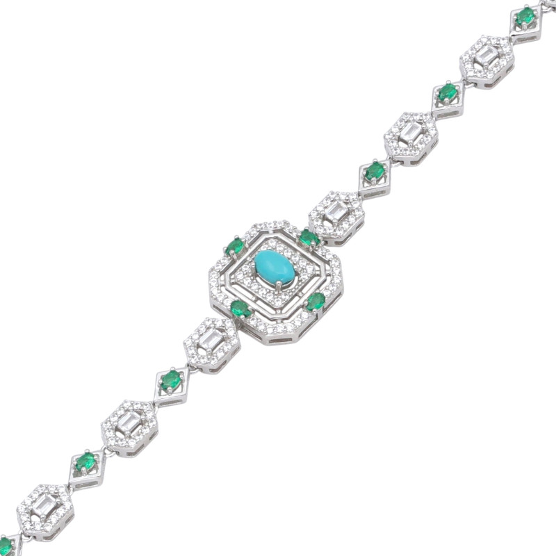 Серебряный браслет с бирюзой