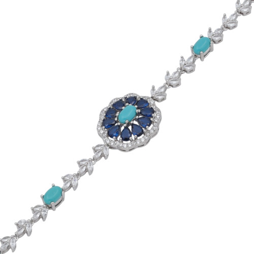 Серебряный браслет с бирюзой