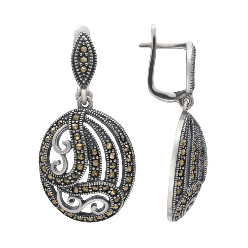 Серебряные серьги с марказитами