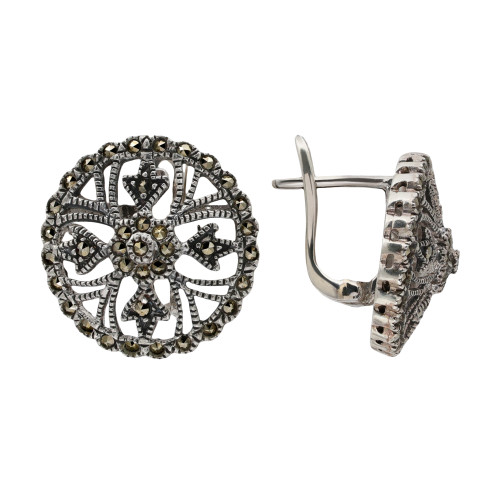 Серьги из серебра с марказитом