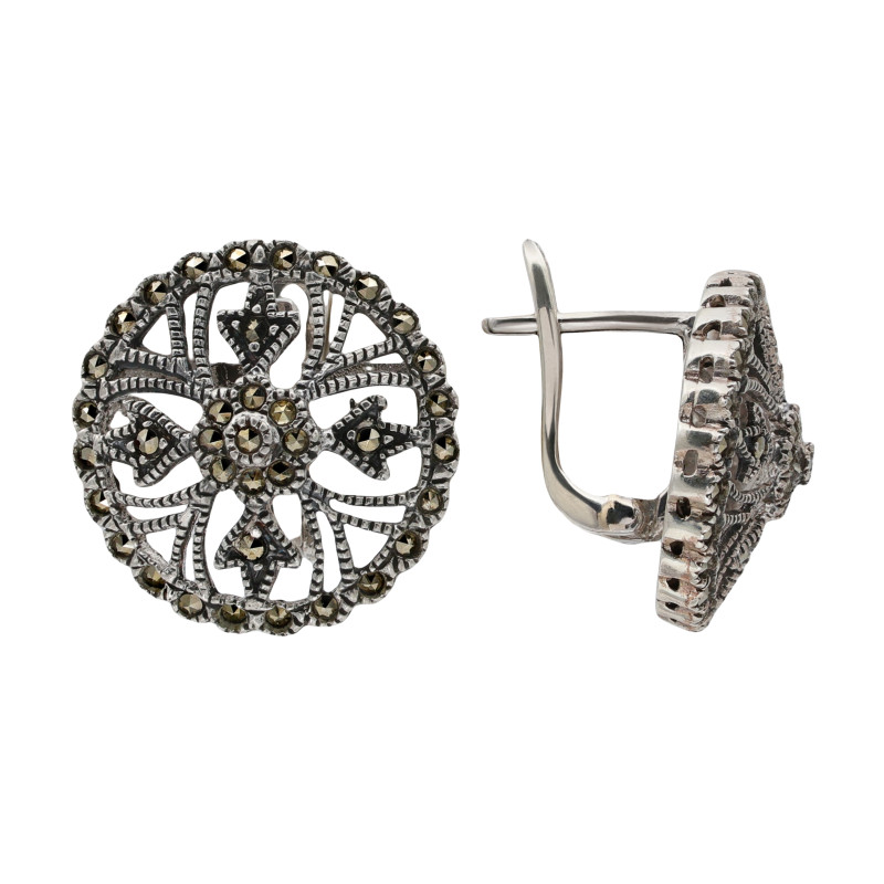 Серьги из серебра с марказитом