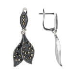 Серьги серебряные с марказитами