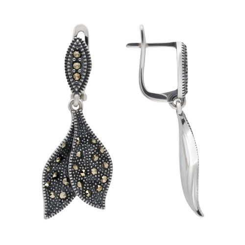 Серьги серебряные с марказитами