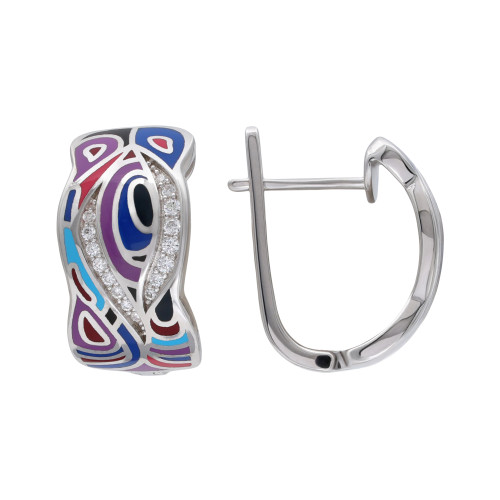 Серебряные серьги с эмалью