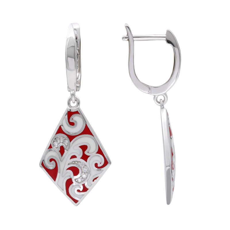 Серебряные серьги с эмалью