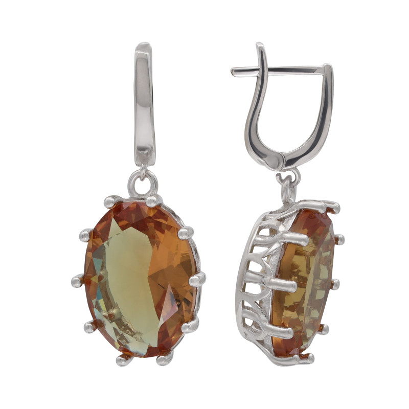 Серьги из серебра с султанитами