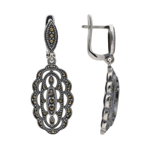 Серебряные серьги с марказитами