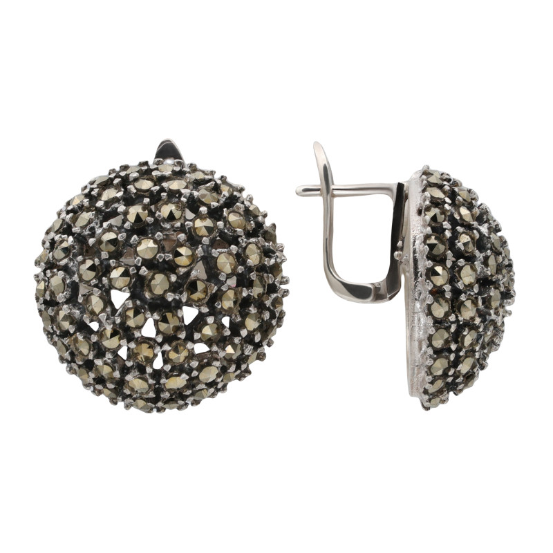 Серебряные серьги с марказитами