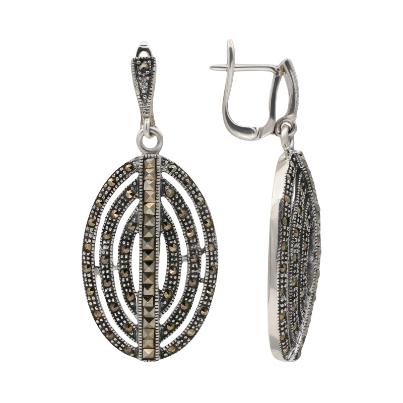 Серьги из серебра с марказитом