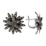 Серьги серебряные с марказитом