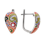 Серебряные серьги с эмалью