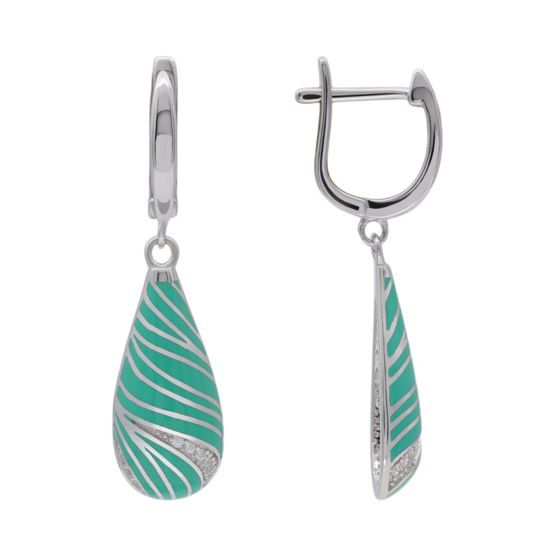 Серебряные серьги с эмалью