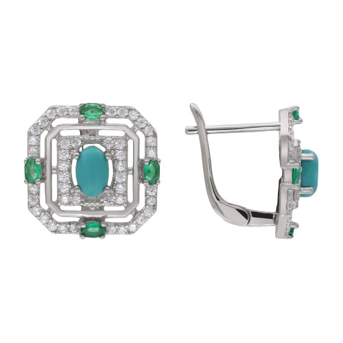 Серьги ииз серебра с бирюзой