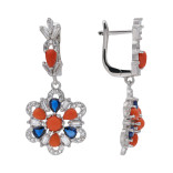 Серебряные серьги с кораллами