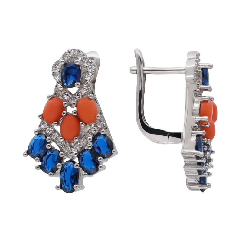 Серьги из серебра с кораллом