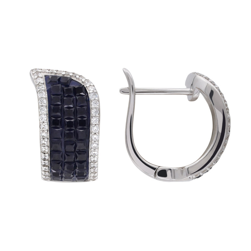 Серебряные серьги с сапфирами