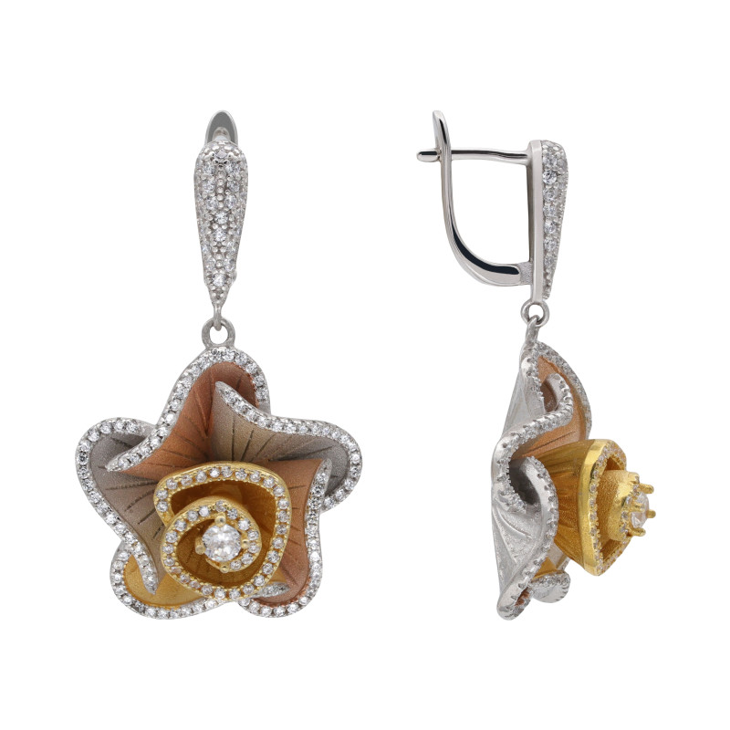 Серьги из серебра с кубическим цирконием