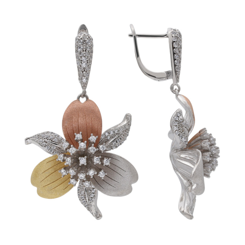 Серьги из серебра с кубическим цирконием