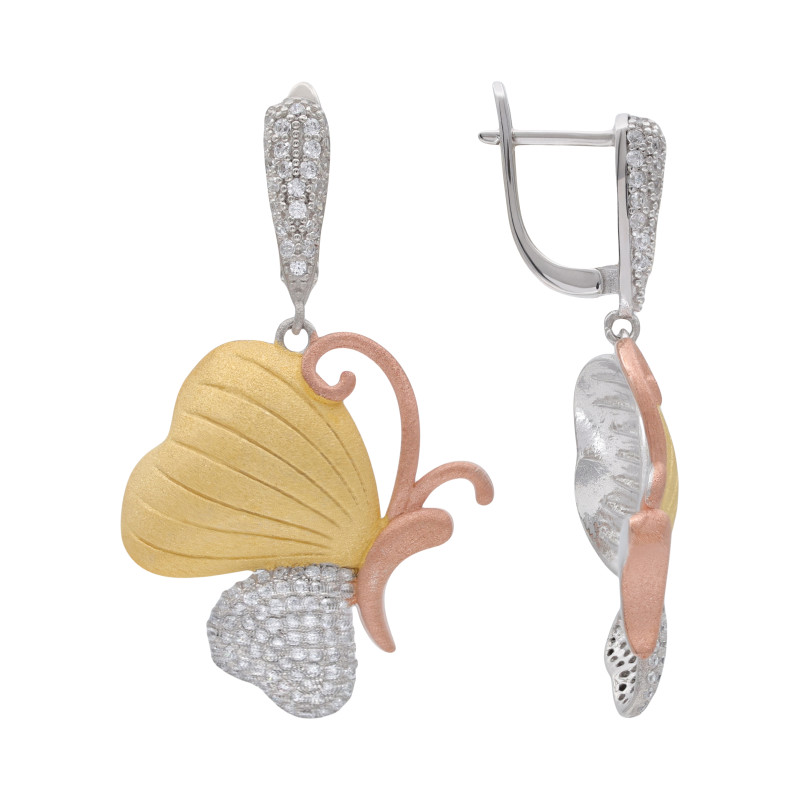 Серьги из серебра с кубическим цирконием