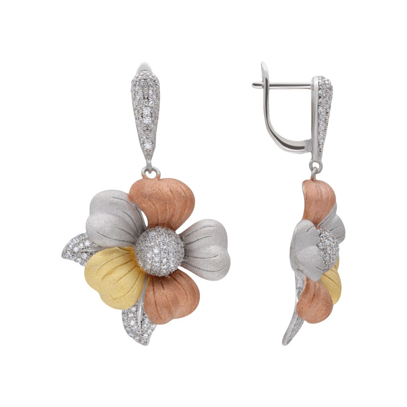 Серьги из серебра с кубическим цирконием