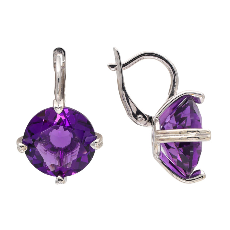 Серьги из серебра с аметистами