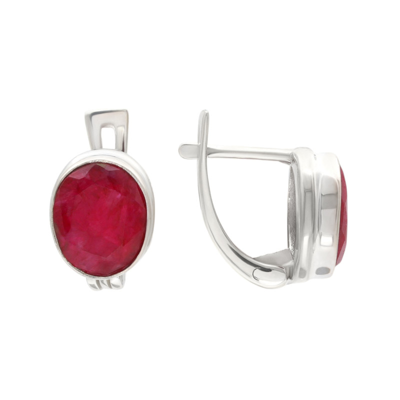 Серебряные серьги с рубинами