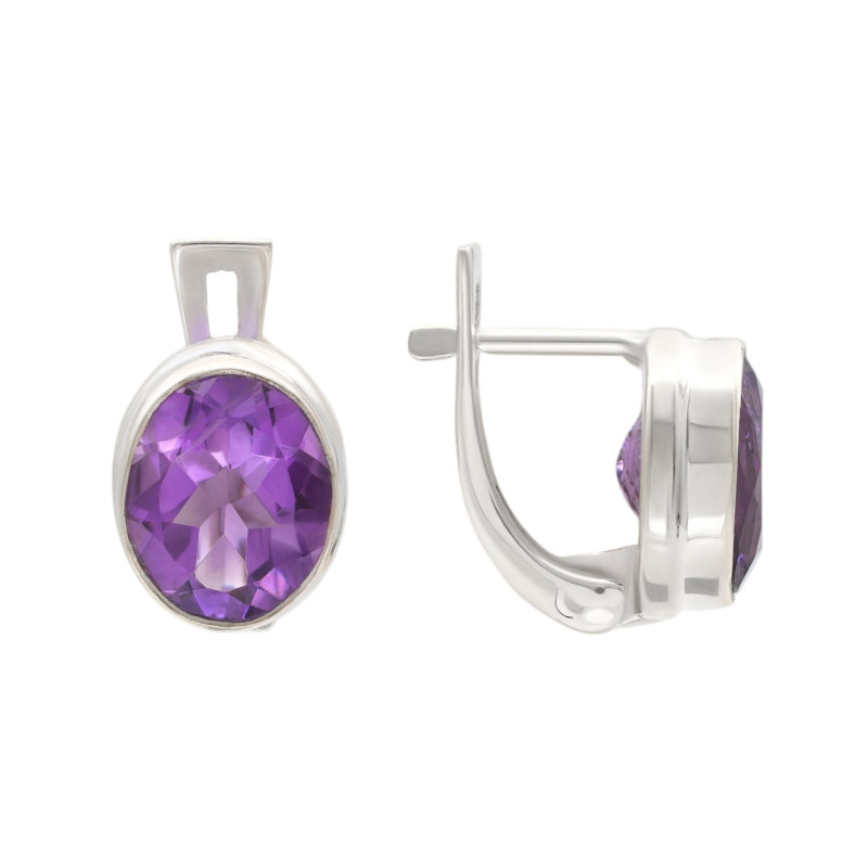 Серебряные серьги с амиетистами