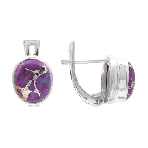 Серебряные серьги с лазуритом