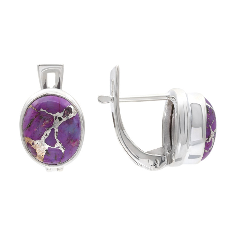 Серебряные серьги с лазуритом