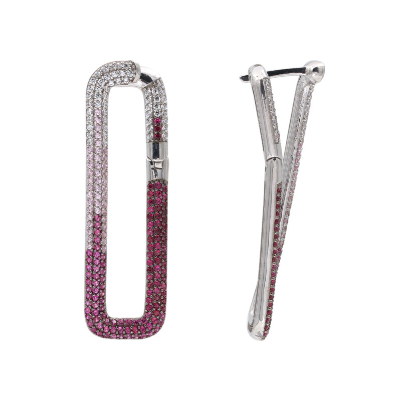 Серьги-конго серебряные с кубическим цирконием