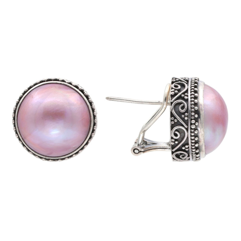 Серьги серебряные с жемчугом