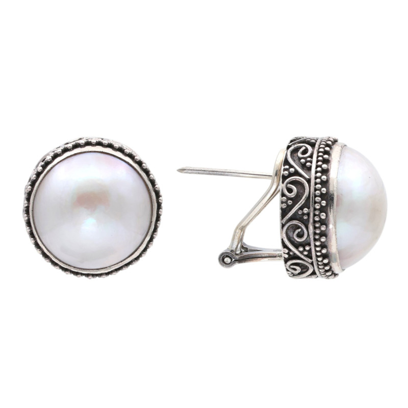 Серьги из серебра с жемчугом