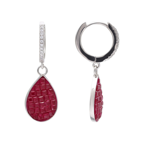 Серьги из серебра с рубинами