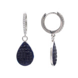 Серьги из серебра с сапфирами