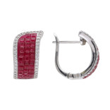 Серьги из серебра с рубинами