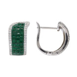 Серьги из серебра с изумрудами