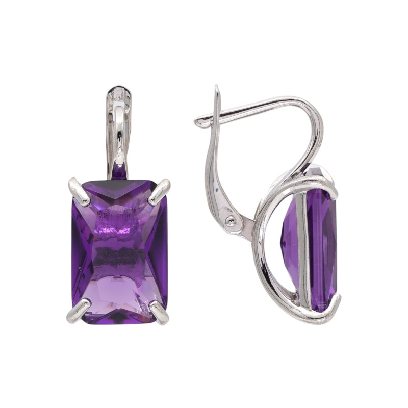 Серьги из серебра с аметистами