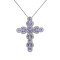 Подвеска-крест серебряная с танзанитами