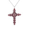 Серебряная подвеска-крест с натуральными рубинами