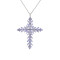 Серебряная подвеска-крест с танзанитами