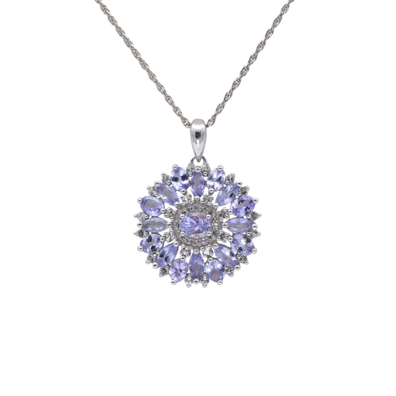 Серебряная подвеска с танзанитами