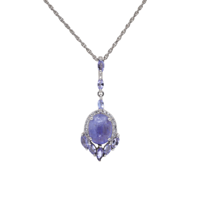 Серебряная подвеска с танзанитами