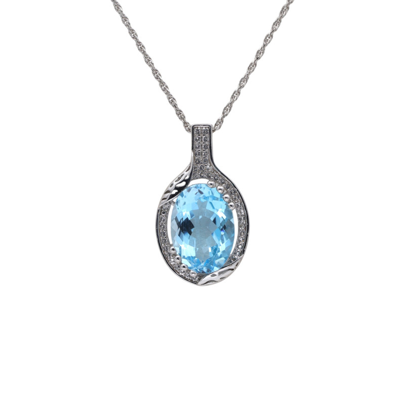 Подвеска с топазом и кубическим цирконием
