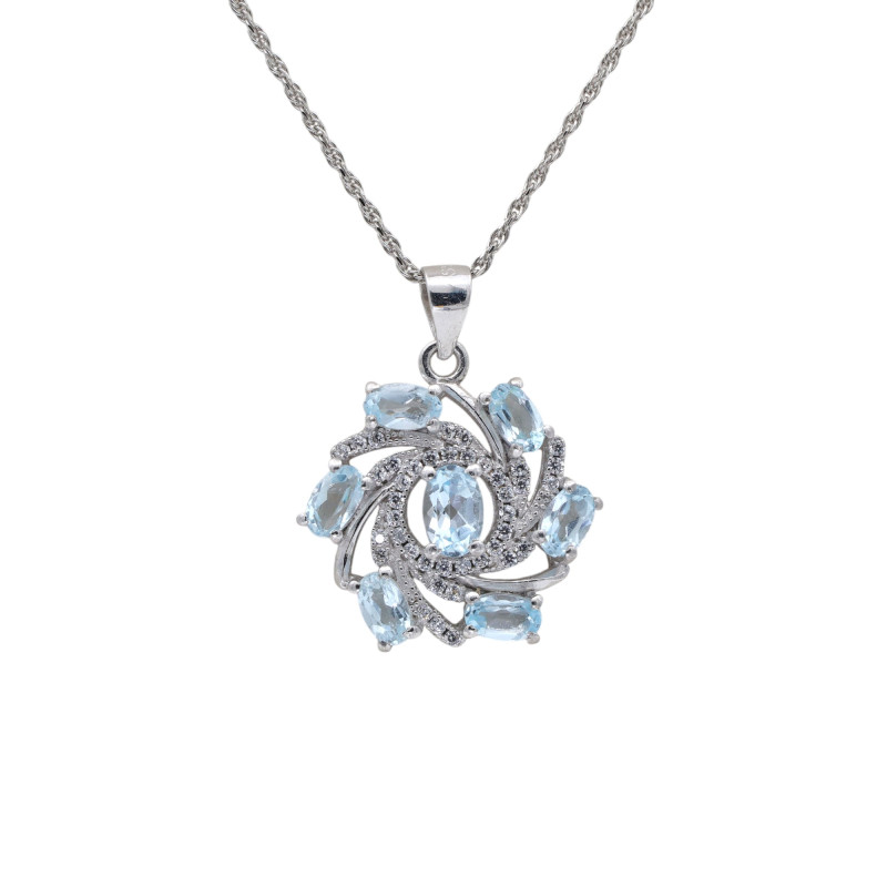 Подвеска с топазами и кубическим цирконием