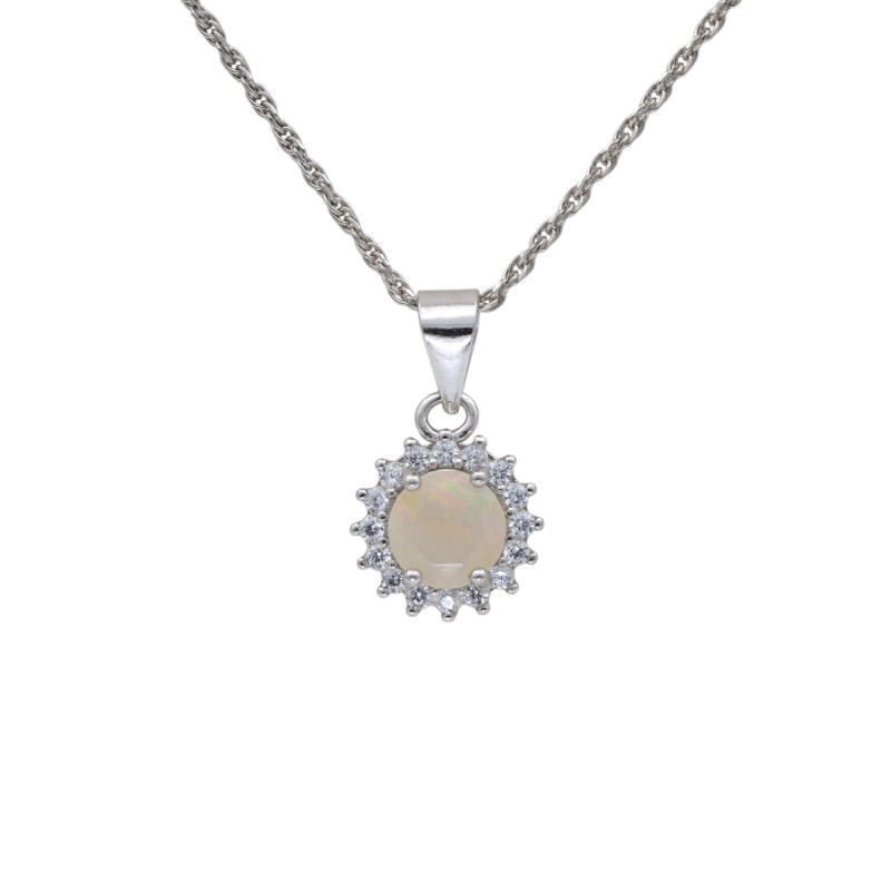 Серебряная подвеска с натуральным опалом