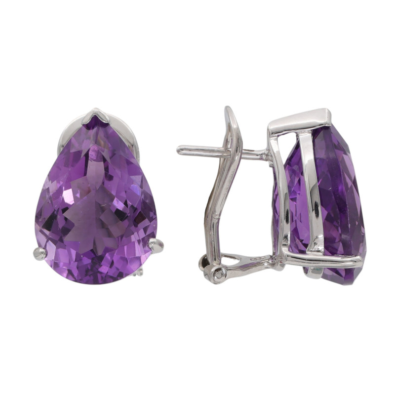 Серебряные серьги с аметистами