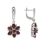 Серьги из серебра с гранатами