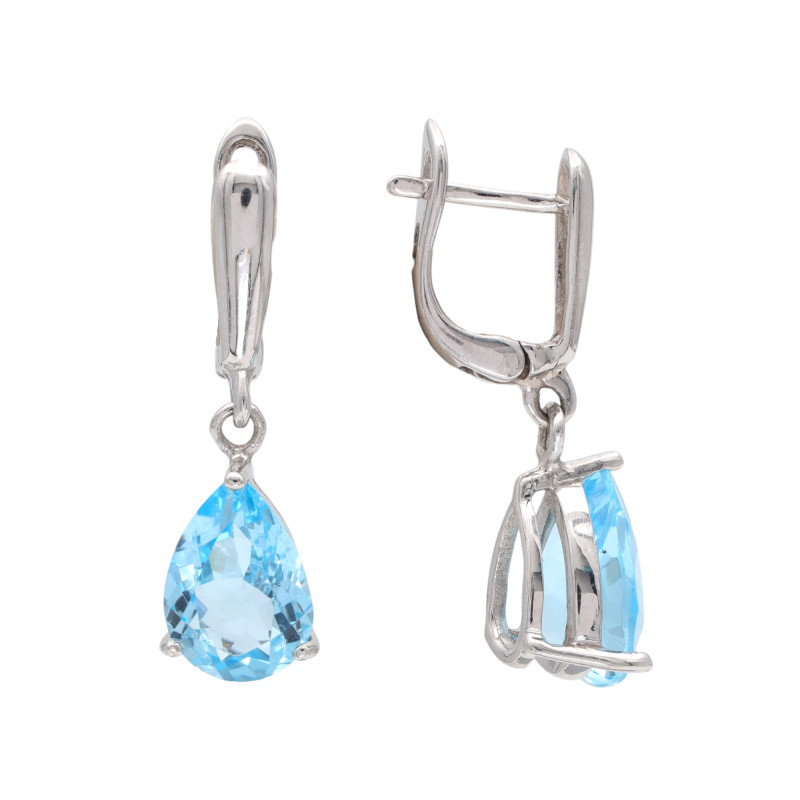 Серьги из серебра с топазом